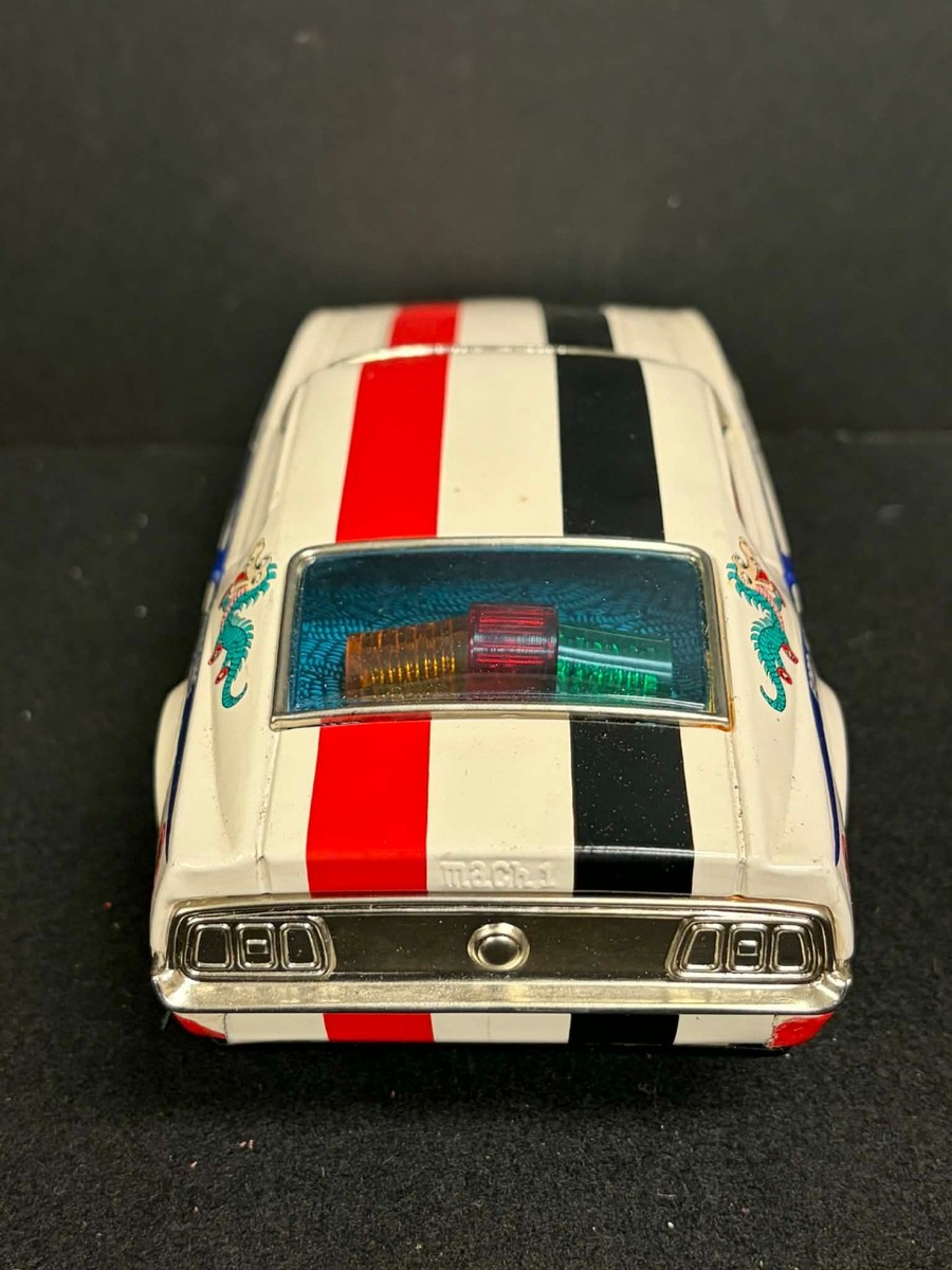 TAIYO NON FALL MYSTERY BUMP N GO RUSHER MACH 1 MUSTANG TIN LITHO C