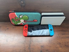Nintendo Switch OLED Neon Blue/Neon Red With Dock, Charger And Case