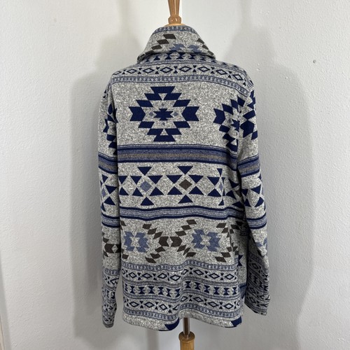 Levis Cardigan Sweater Mens L Fleece Shawl Aztec Southwest Western Lodge Style - Picture 6 of 14