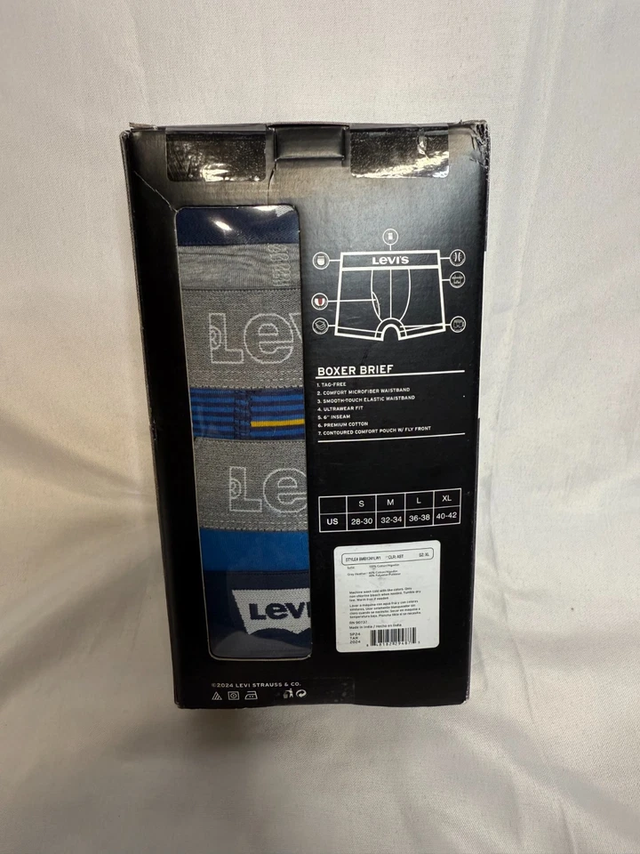 Levi's мужской многоцветный 100% хлопок комфорт боксера трусы нижнее белье упаковка из 8 - Изображение 3 из 4