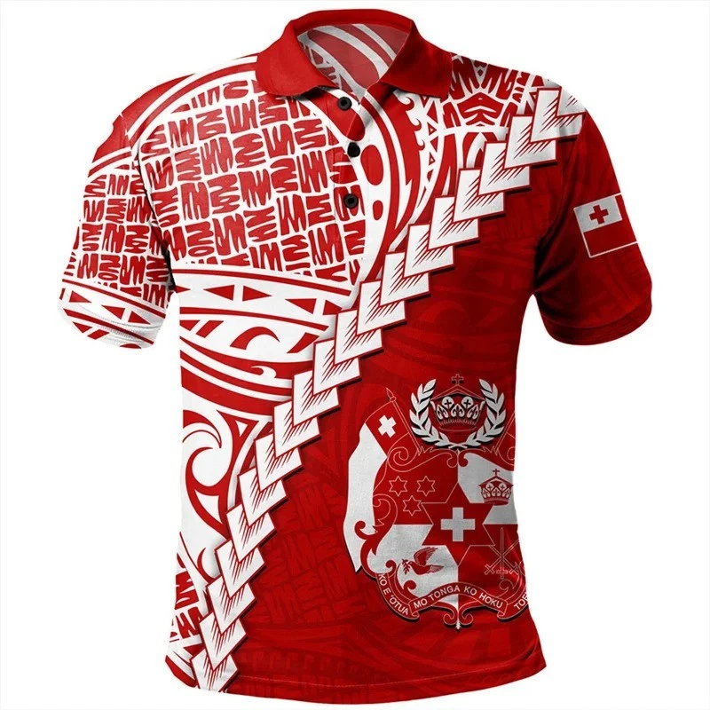 Men Tonga Souvenir Polo T-Shirt Tonga Flag Casual Short Sleeve Tee Tops Pullover - image 3 of 4