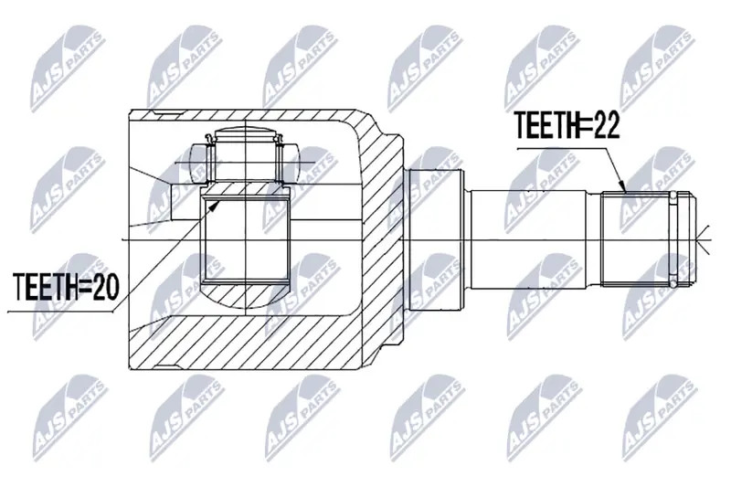 Driveshaft CV joint Front Axle Left NPW-FT-061 NTY for FIAT LANCIA
