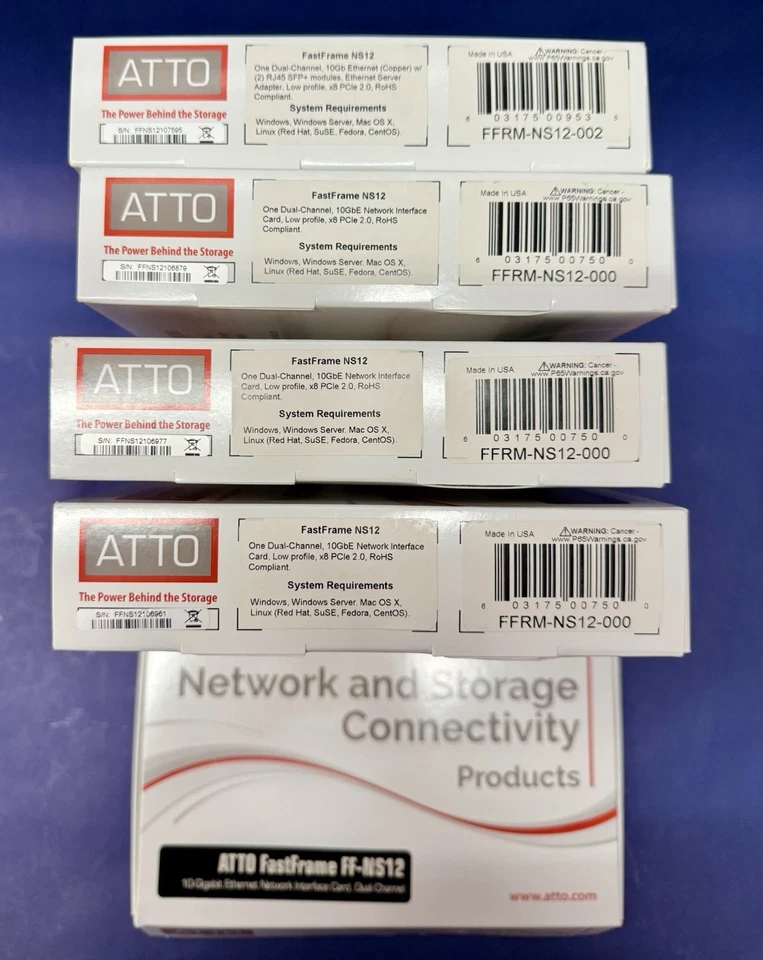 ATTO FastFrame FF-NS12 Dual-Port 10GbE SFP+ PCIe 2.0 (FFRM-NS12-000) - Image 4 of 4