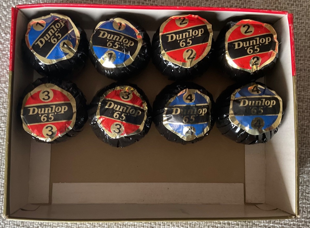 Eight DUNLOP 65 Golf Balls NEW in ORIGINAL WRAPPER with a VGC BOX