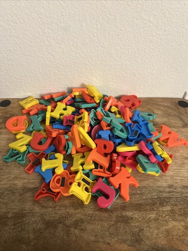 Magnetic Refrigerator Multicolored Letters & Numbers Assorted Lot Of 123 Pieces