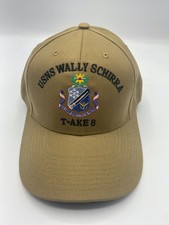 The Corps USNS Wally Schirra T-AKE 8 Logo Beige Baseball Cap Hat One Size