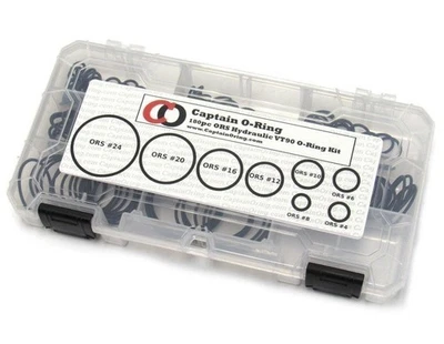 CAPTAIN O-RING LLC Captain O-Ring ORS/ORFS Flat Face Hydraulic Oring Seal Kit (180pc, Viton 90)