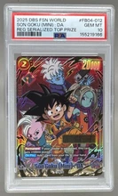 2026-08-02 · $2,446 · Son Goku (Mini) 2025 Dragon Ball Super FB04-012 Top Prize 1147/1500 PS