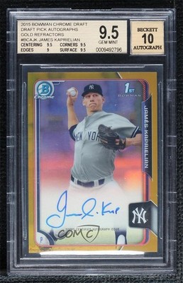 2015 Bowman Draft Gold Refractor 5/50 James Kaprielian BGS 9.5 GEM MINT Auto 5b9
