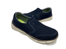 CAMEL CROWN Men's 10 Navy Slip on Suede Leather Loafers Comfort Shoes