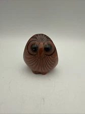 Tonala Pottery Owl Figurine Mexico Vintage Hand Painted 3"