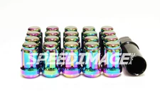 Z RACING STEEL 35MM NEO CHROME 14X1.5MM LUG NUTS CLOSE ENDED 20 PCS SET KEY