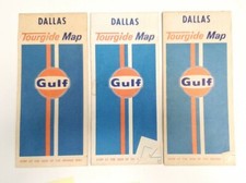 Lot of 3 Vintage Maps - 1971, 1972, 1974 - Dallas, Texas - Gulf Oil Co 