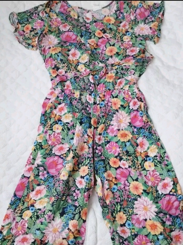 H&M Angela McKay Collab Floral Print Overall Size20 Limited