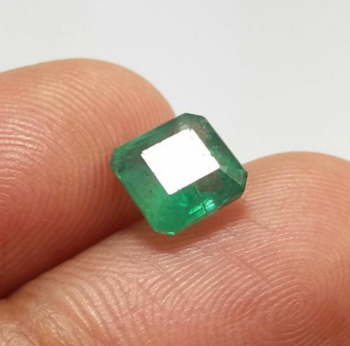 1.95 Ct Natural Excellent Top Green Zambia Emerald 7MM Square Cut Untreated Gems - Picture 5 of 11