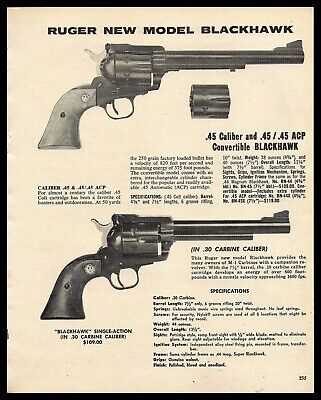 1974 Ruger New Model Convertible Blackhawk Revolver W Single Action Carbine Ad Ebay