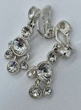 Clear Crystal Rhinestone Wedding Beauty Pageant Chandelier Drop Dangle Earrings