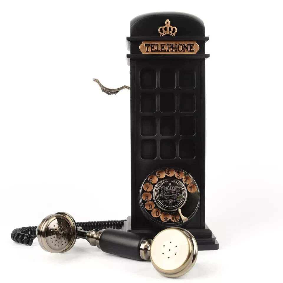 Livro de visitas de áudio FESTRING telefone de casamento com design de cabine telefônica vintage, gravação - Imagem 2 de 3