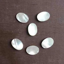 [WHOLESALE] NATURAL MOTHER OF PEARL  BOTH SIDE FLAT OVAL SHAPE LOOSE GEMSTONE