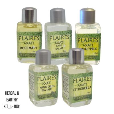 Herbal & Earthy Fragrance Oil Set - Rosemary Sage Eucalyptus Tea Tree Citronella