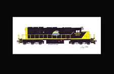 Grand Elk Railroad (Watco) SD40-2 4124 11"x17" Matted Print Andy Fletcher signed
