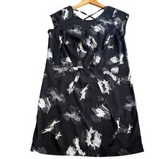 Urban Outfitters Silence and Noise Black Abstract Mini Dress Criss Cross Back S