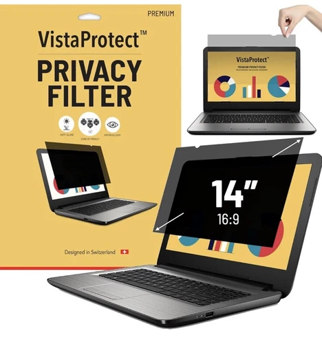 VistaProtect -Premium Privacy Filter Anti Blue Light Screen Protector for Laptop