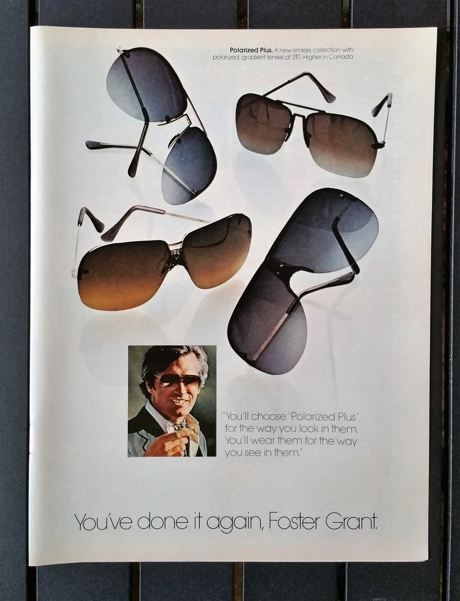 Vintage 1980 Foster Grant Polarized Sunglasses Original Full Page