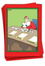 12 Funny Merry Christmas Cards (1 Design, 12 Cards) - Naughty Nice