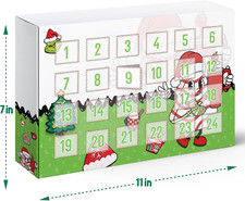 Advent Calendar 2024 Christmas Countdown with 24 Surprise Straw Toppers for Cup