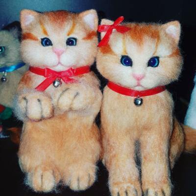 Needle felted Cat Lover Gift Cute Cat Plush toy Wool Felted