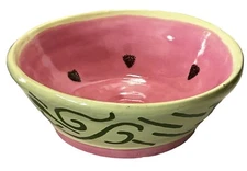 Studio Artist Ceramic Watermelon Serving Bowl 8” x 3” Excellent Used Condition