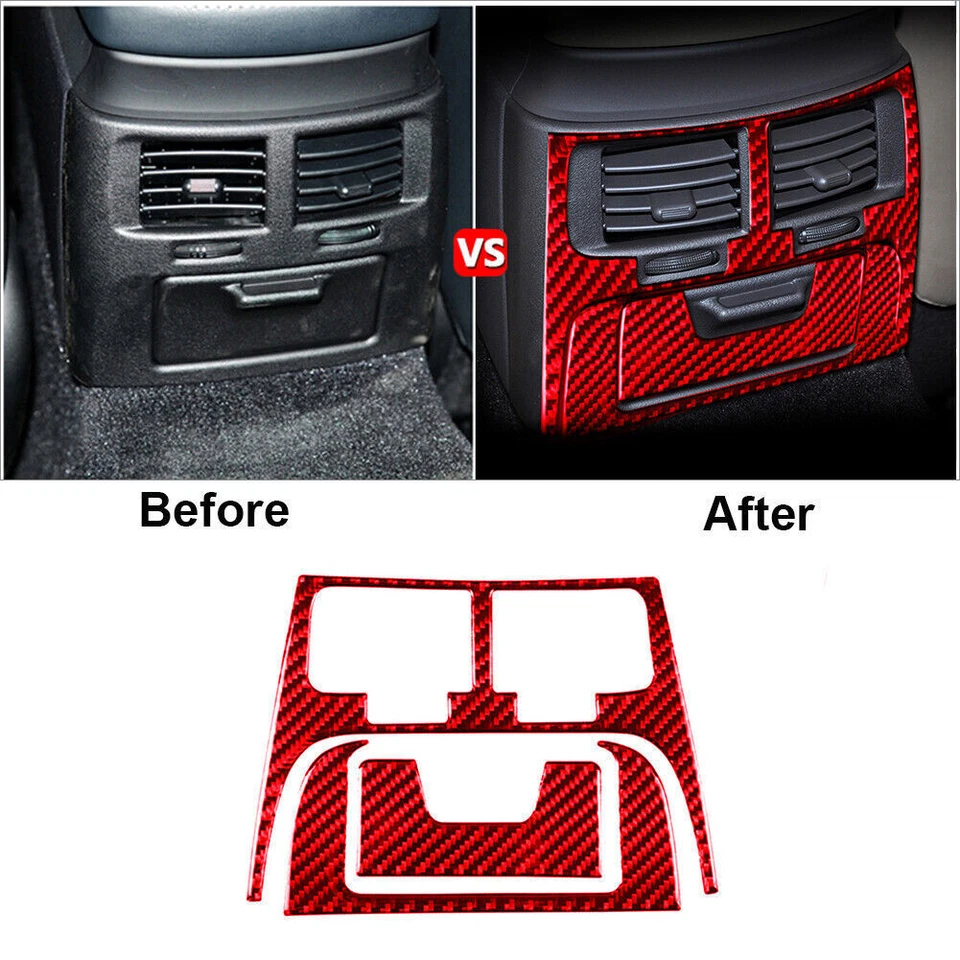 Conjunto completo interno de fibra de carbono vermelho 12 peças acabamento de capa para Lexus IS250 IS350 2006-2012 - Imagem 3 de 4