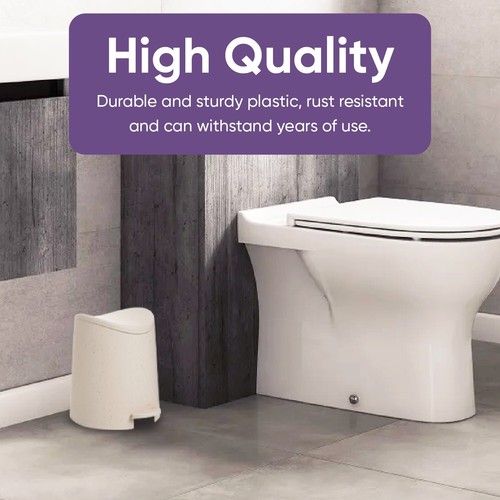 Lata de basura de baño pequeña ecológica Superio con tapa de 3 litros contenedor de residuos moderno - Imagen 8 de 10