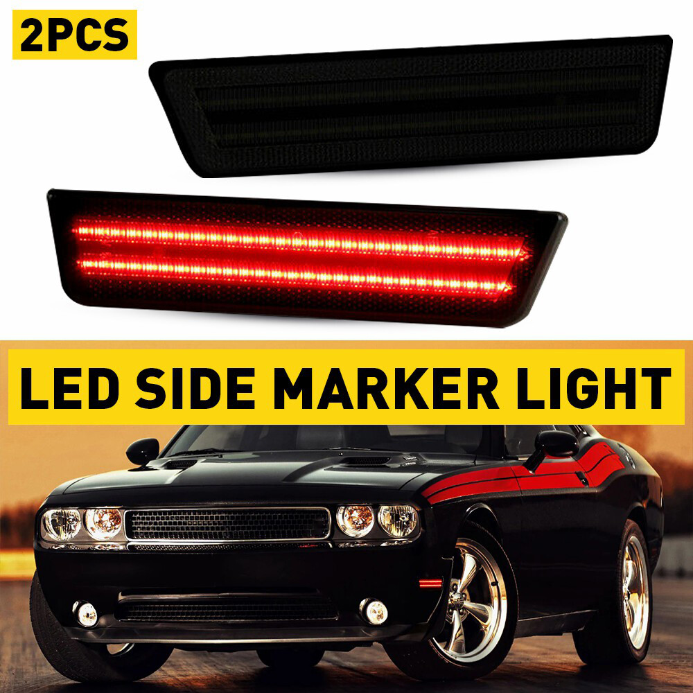 Smoked Red LED Side Marker Lights for 2011-2014 Dodge Charger