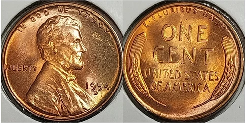 1954 D Lincoln Wheat Cent Penny Blazer Bu Unc #R55