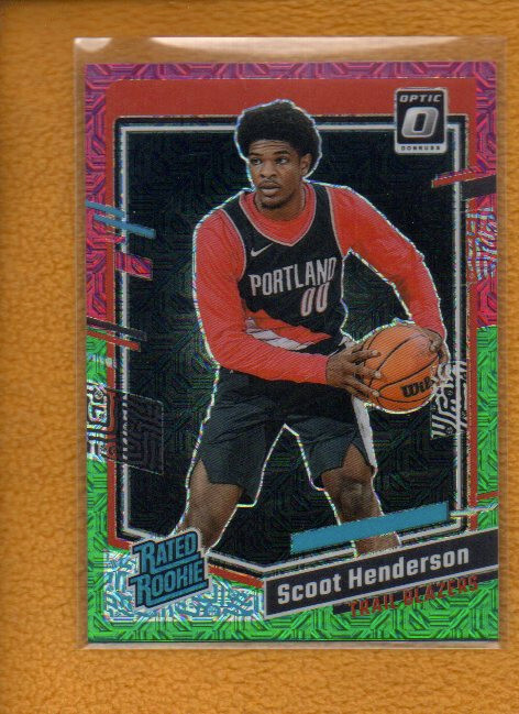 Scoot Henderson 2023-24 Optic Rated Rookie Choice Red Green Prizm RC #239
