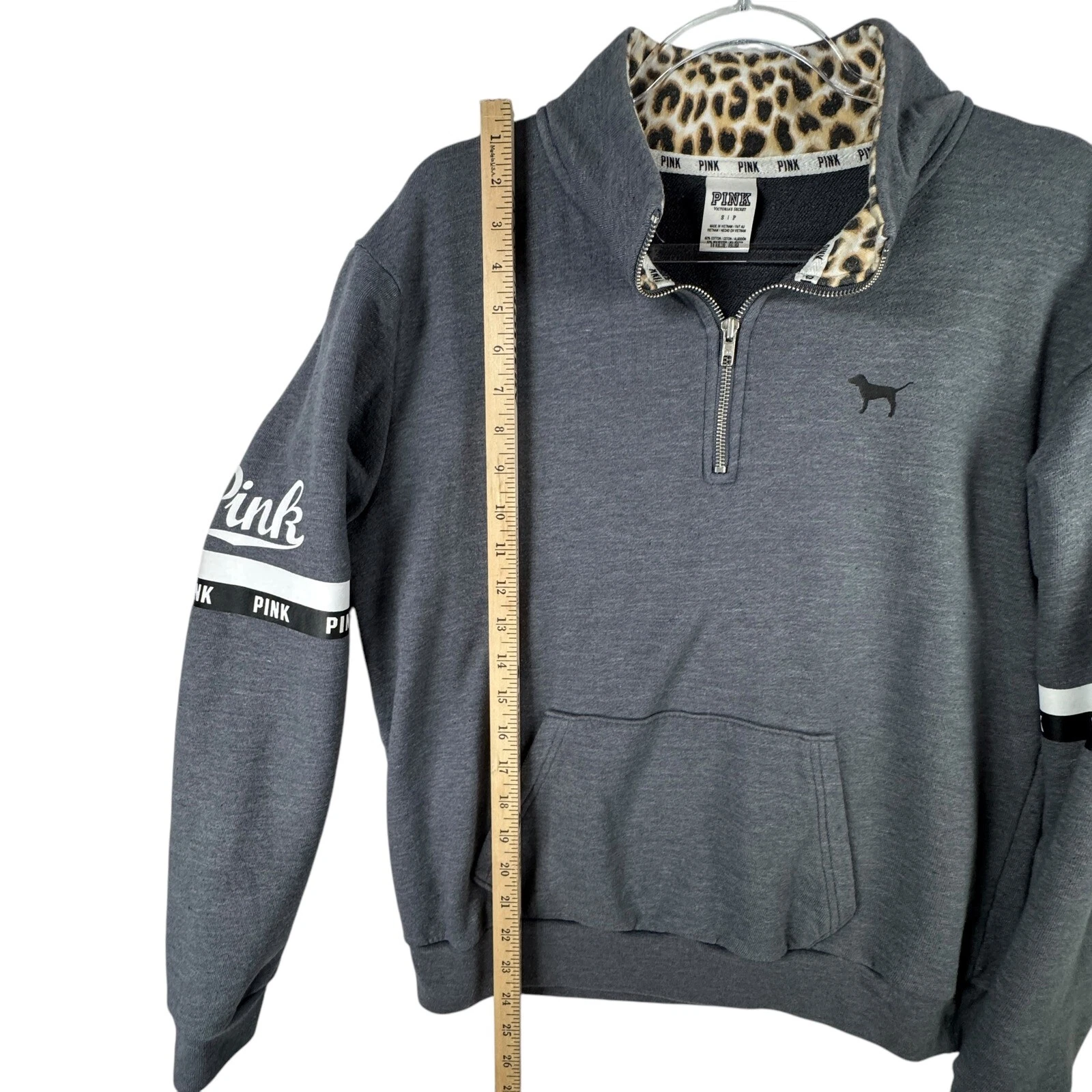 victoria-secret-vs pullover leopard quarter zip cheetah y2k sweatshirt