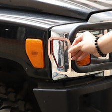Placa superpuesta de bisel de señal de giro lateral de acero inoxidable brillante para Hummer H3 2005-2009