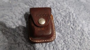 Zippo Brown Genuine Leather Lighter Pouch/Case/Holder Belt Loop Sheath "Stamped"