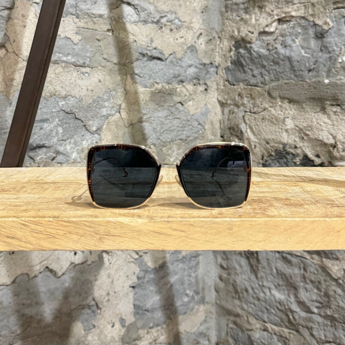 Fendi 0294 Gold Havana F Is For Fendi FF Square Sunglasses UK