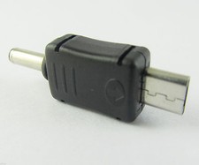 1pc Micro USB Male to 1.35 x 3.5mm DC Male Plug Power Charger Adapter Black