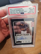 2021  Contenders Prospect Ticket Red Draft Ticket Jasson Dominguez /75 Rc PSA 
