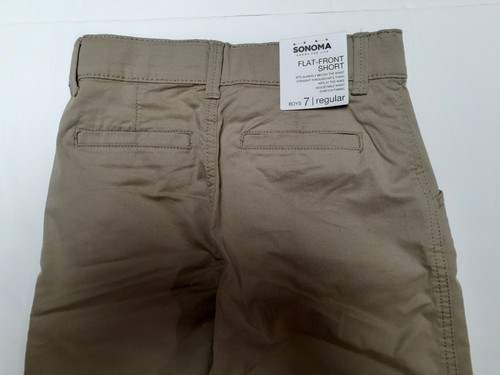 Sonoma Jungen Shorts vorne flach hellbraun verstellbarer Bund Größe 7 neu Baumwolle - Bild 6 von 9