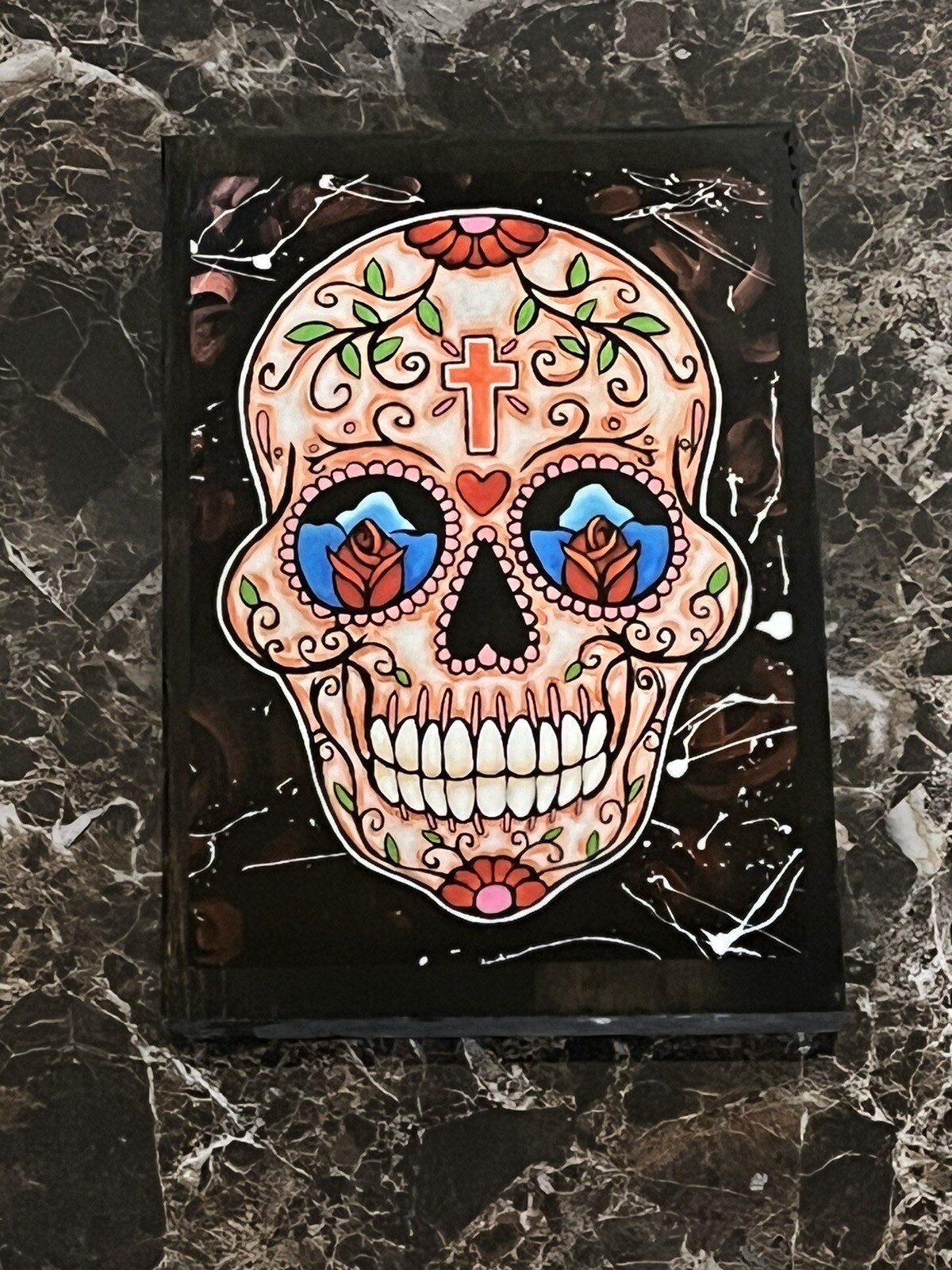 Day of the Dead Sugar Skull New Orleans Artist Reggie Ford Wood Art