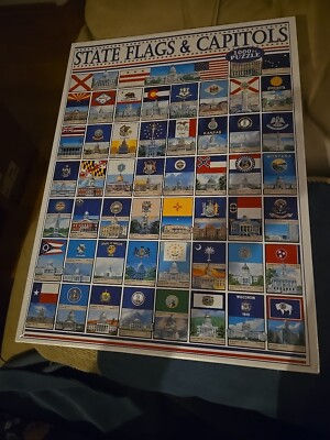 New STATE FLAGS & CAPITOLS buildings 1000 pcs White Mountain 2002 SEALED