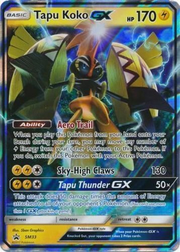 Tapu Koko GX - SM33 - Promo - SM Black Star Promo LP, English Pokemon  Pokemon Pr