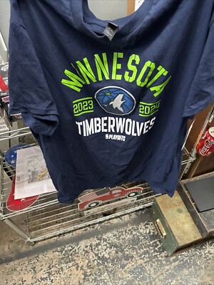 Minnesota Timberwolf s 23/24 Playoff T-shirt N B A Licensed Size Large
