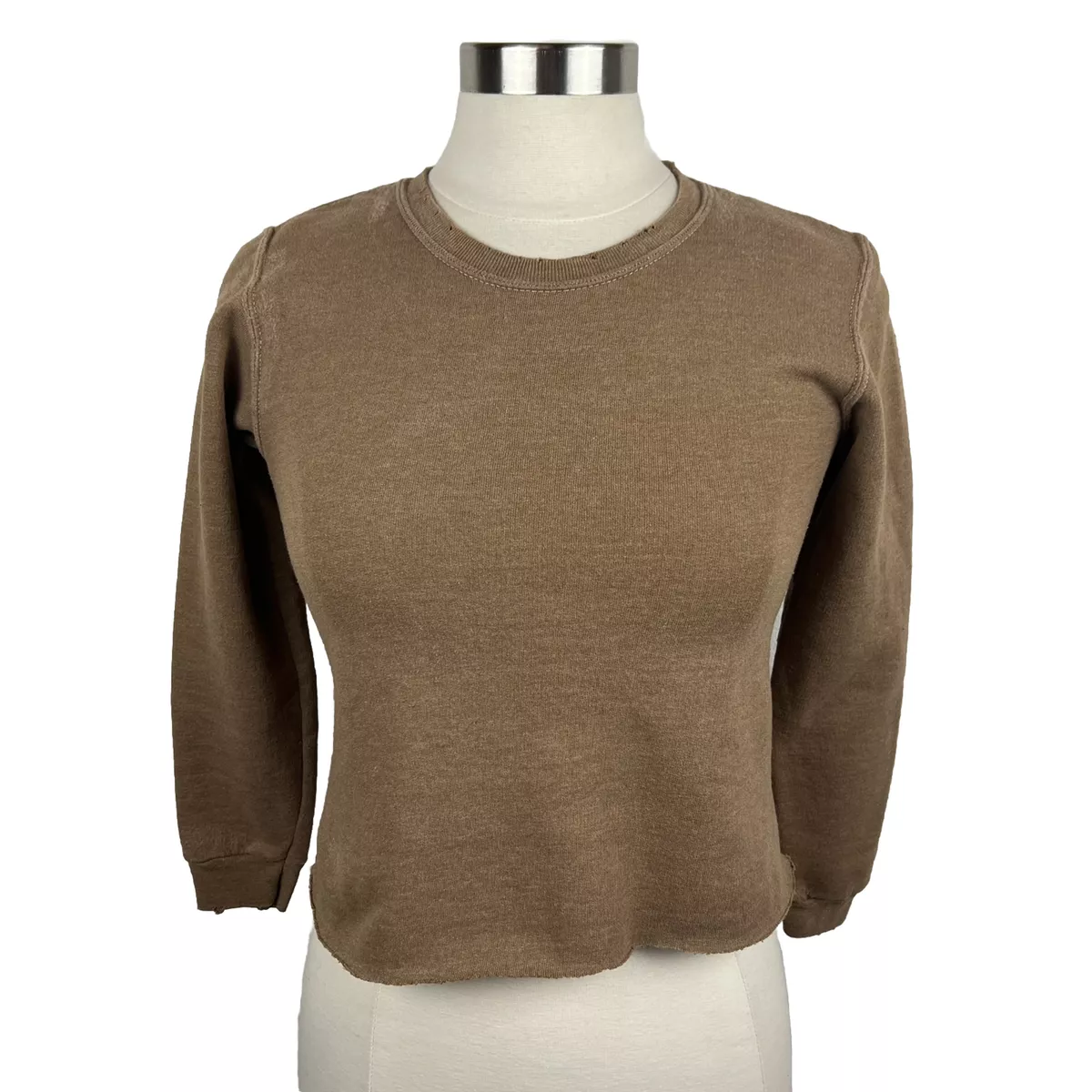 Crop Sweatshirt - Light beige - Ladies