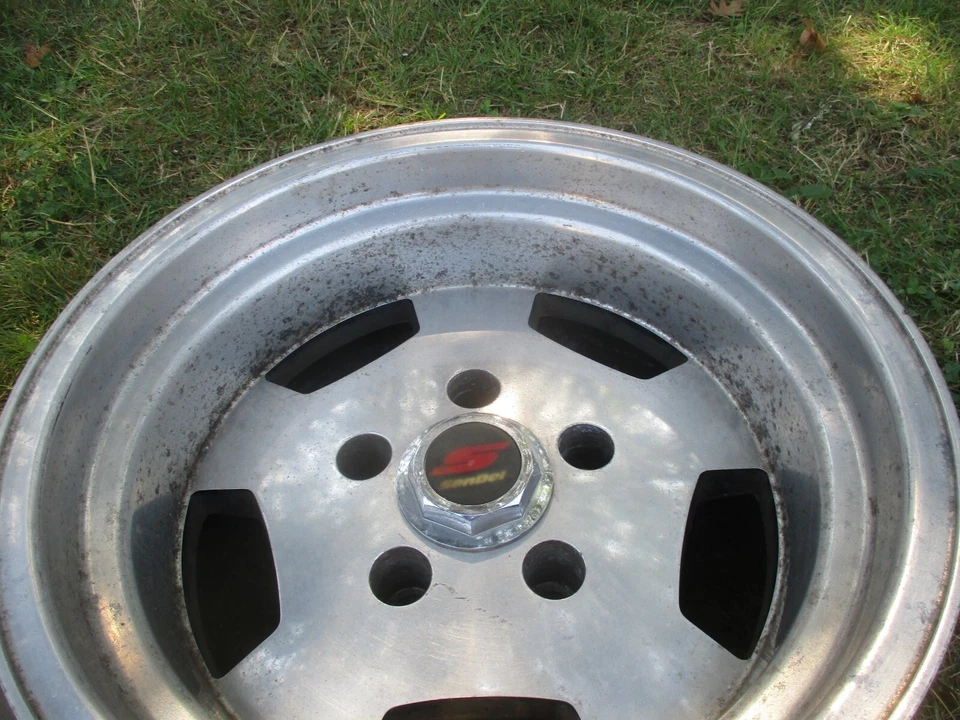 2 ruedas de camioneta Chevy 5x5"" ranuradas vintage Sendel de 15"" x 8,5"" 511 Foto 3 de 4